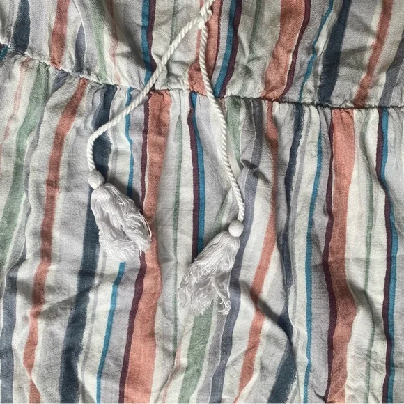 Torrid Striped Peplum Rayon Slub Dolman Top Tassel Strap Colorful Size Large - Picture 5 of 9